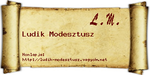 Ludik Modesztusz névjegykártya